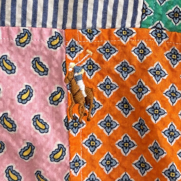 Polo Ralph Lauren Men's Patchwork Seersucker Long Sleeve Button Shirt Size S - Picture 5 of 11